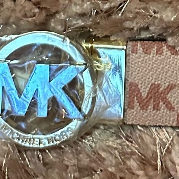Michael Kors Logo Twist Pink MK/Brown Reversible Belt - Picture 4 of 16